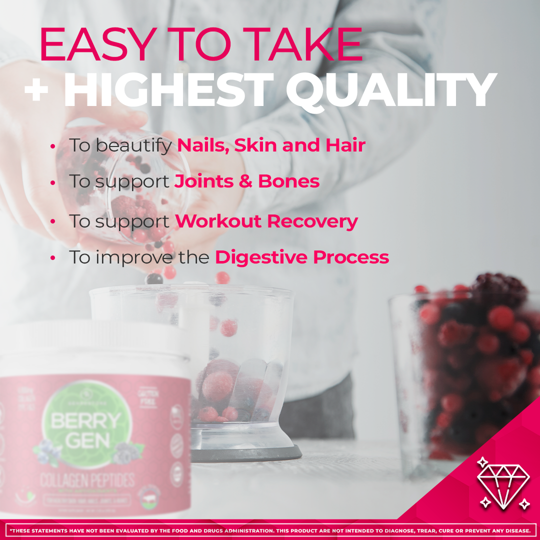 Unlock youthful beauty with Berry Gen Restore, a natural supplement with hydrolyzed collagen and antioxidants from berries. 