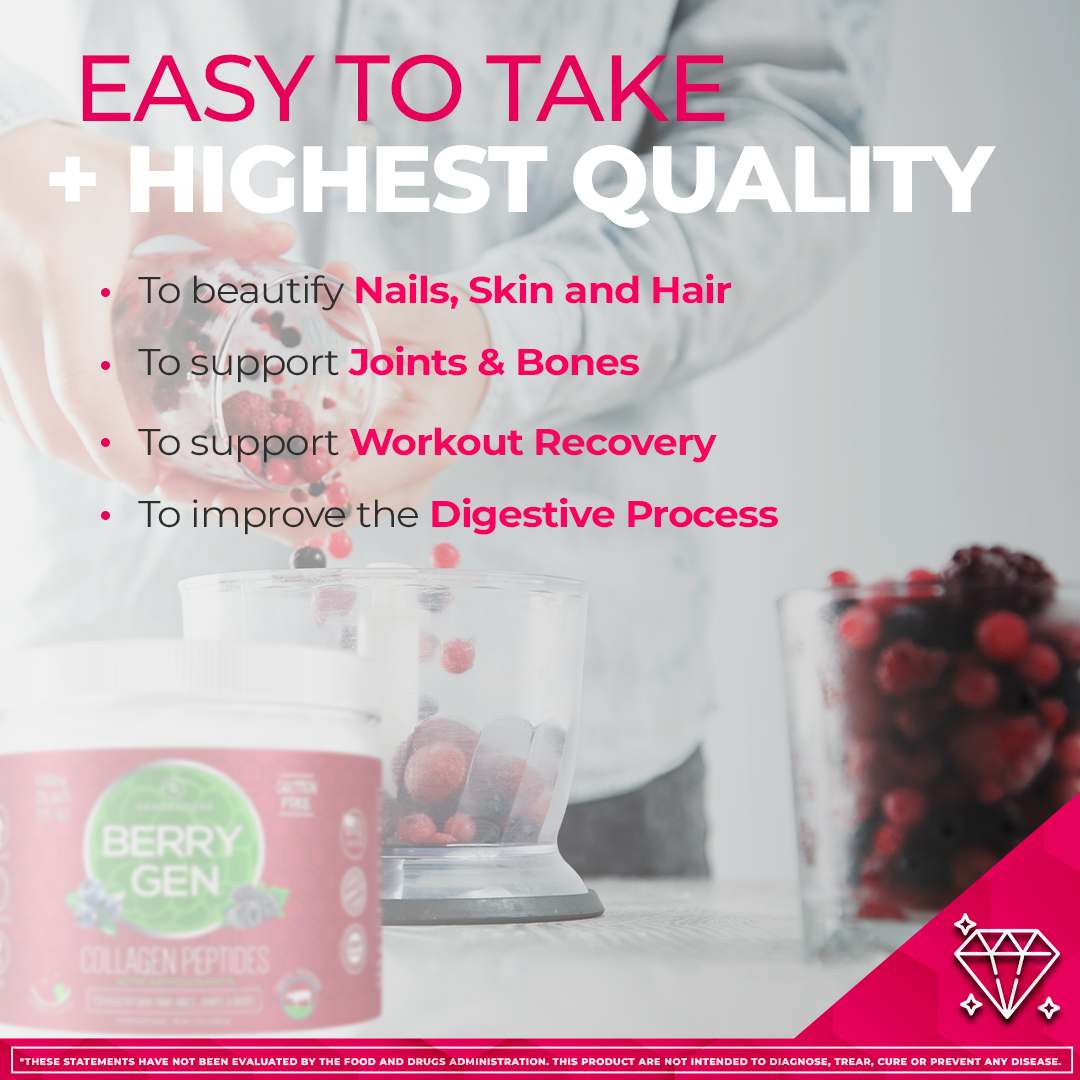 Unlock youthful beauty with Berry Gen Restore, a natural supplement with hydrolyzed collagen and antioxidants from berries.