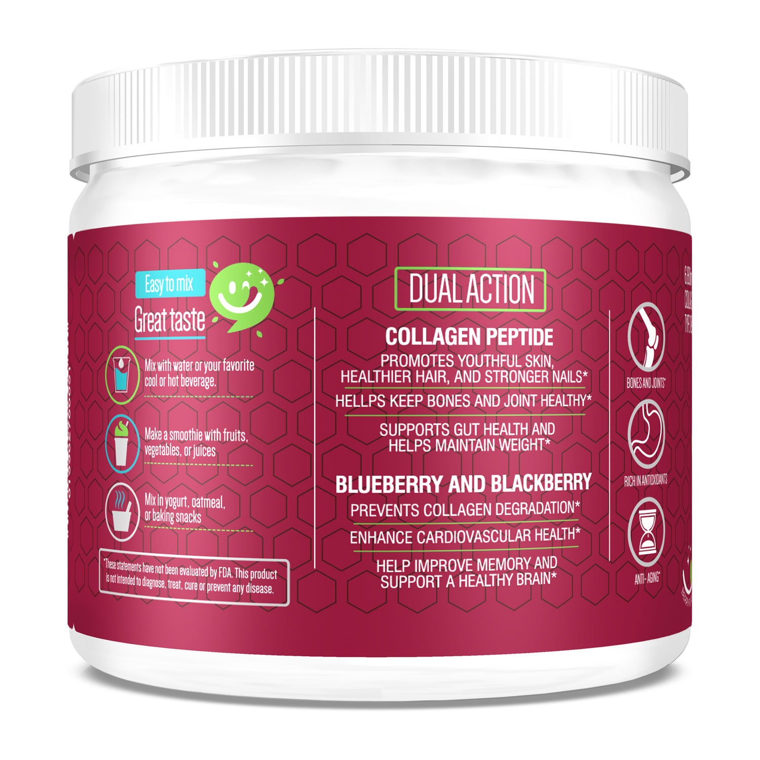 Unlock youthful beauty with Berry Gen Restore, a natural supplement with hydrolyzed collagen and antioxidants from berries.