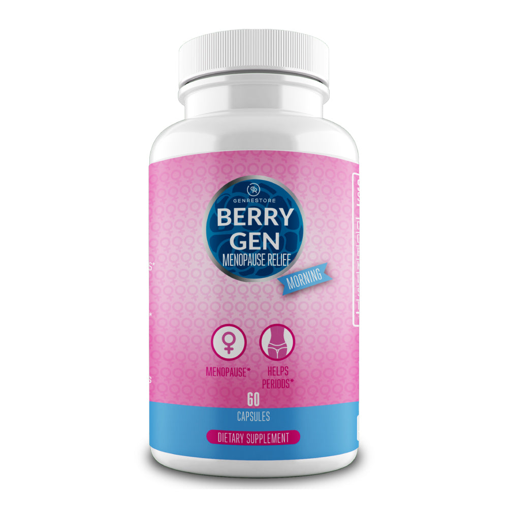 Berry Gen Menopause Morning is a natural supplement designed to reduce daytime symptoms of menopause. 