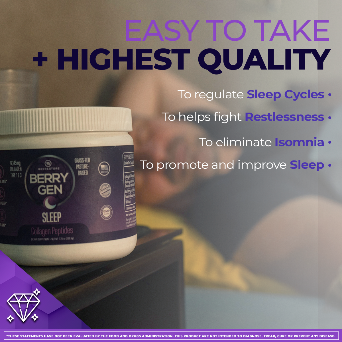 Enhance your sleep quality with the best sleep supplement. Our natural formula promotes restful nights and wakes you refreshed. Try Berry Gen's sleep powder!